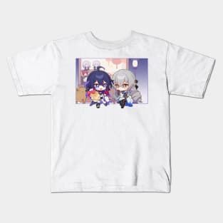 Honkai Star Rail Chibi Seele and Bronya Kids T-Shirt